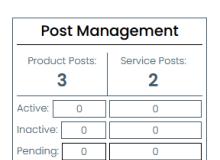 Image example of available posts listed in user accounts. 