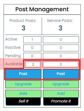 Posting from user post management block.